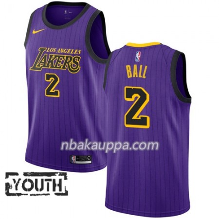 Los Angeles Lakers Lonzo Ball 2 2018-19 Nike City Edition Violetti Pelipaidat Swingman - Lasten